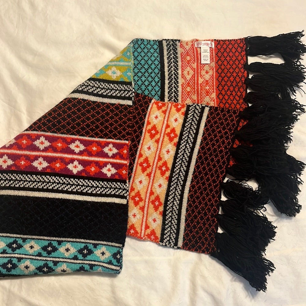 Women’s Boho Print Winter Scarf wool blend